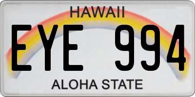 HI license plate EYE994