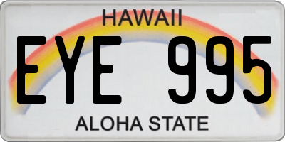 HI license plate EYE995