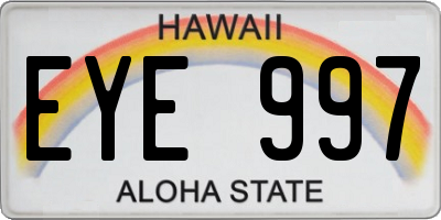 HI license plate EYE997
