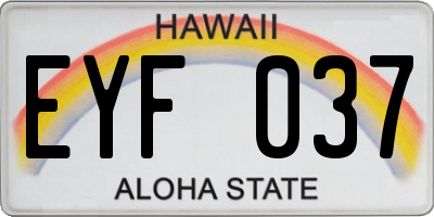 HI license plate EYF037