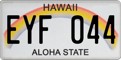 HI license plate EYF044