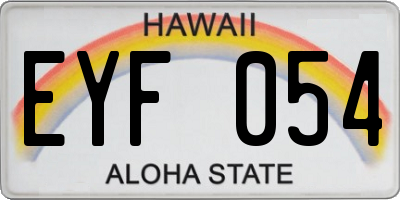 HI license plate EYF054