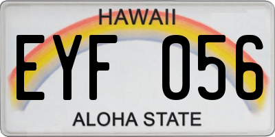 HI license plate EYF056