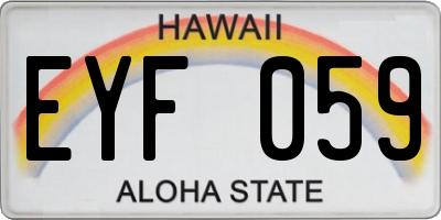 HI license plate EYF059