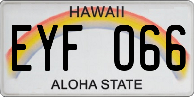 HI license plate EYF066