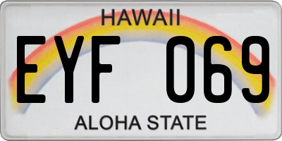 HI license plate EYF069