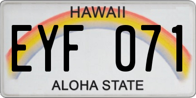 HI license plate EYF071