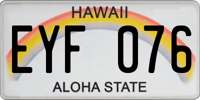 HI license plate EYF076