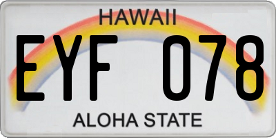 HI license plate EYF078