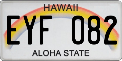 HI license plate EYF082