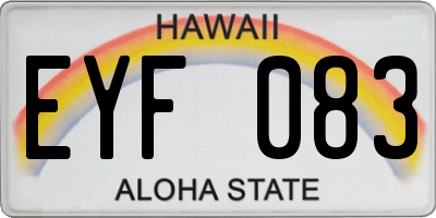 HI license plate EYF083