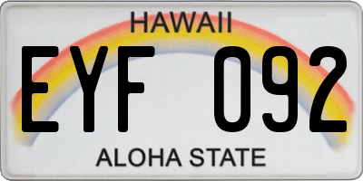 HI license plate EYF092