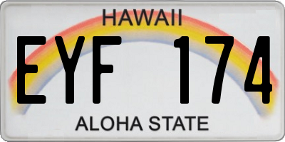 HI license plate EYF174