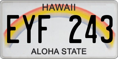 HI license plate EYF243