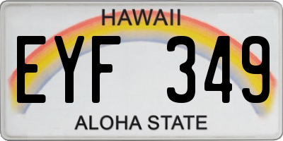 HI license plate EYF349