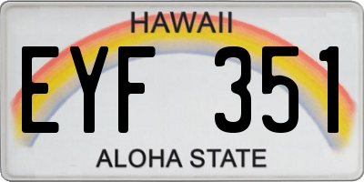 HI license plate EYF351