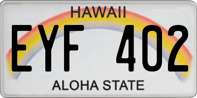 HI license plate EYF402