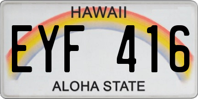 HI license plate EYF416