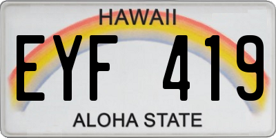 HI license plate EYF419