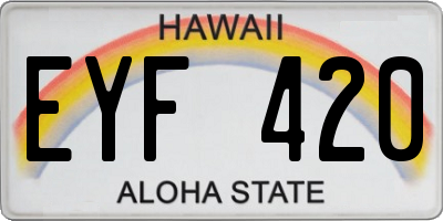 HI license plate EYF420
