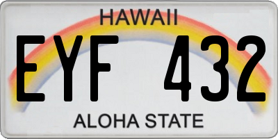 HI license plate EYF432