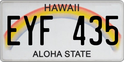 HI license plate EYF435