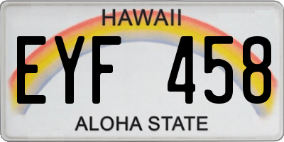 HI license plate EYF458