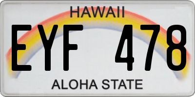 HI license plate EYF478