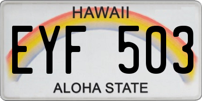 HI license plate EYF503