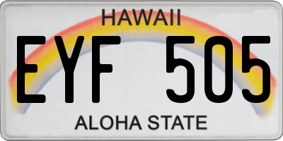 HI license plate EYF505