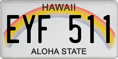 HI license plate EYF511