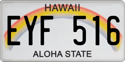 HI license plate EYF516