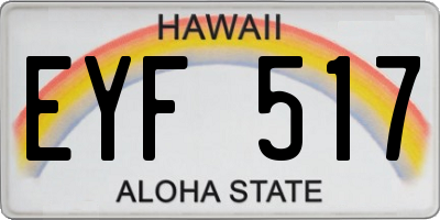 HI license plate EYF517