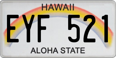 HI license plate EYF521