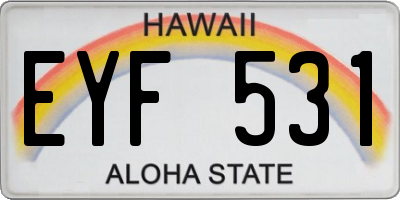 HI license plate EYF531