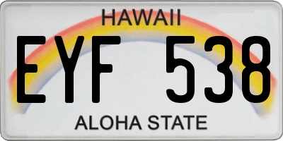 HI license plate EYF538