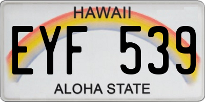 HI license plate EYF539
