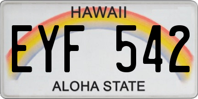 HI license plate EYF542