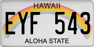 HI license plate EYF543