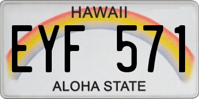 HI license plate EYF571