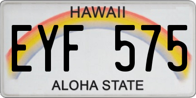 HI license plate EYF575