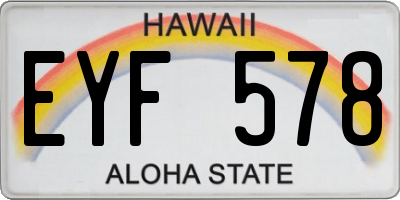 HI license plate EYF578
