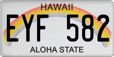 HI license plate EYF582