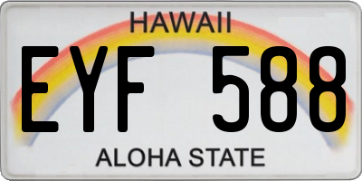 HI license plate EYF588
