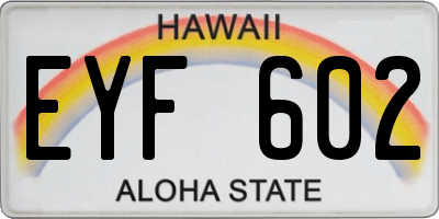 HI license plate EYF602
