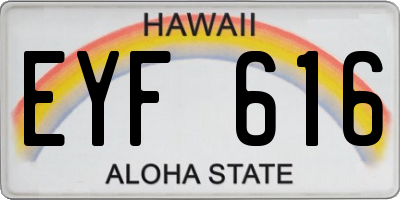 HI license plate EYF616