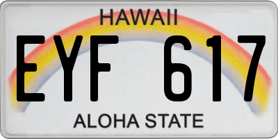 HI license plate EYF617