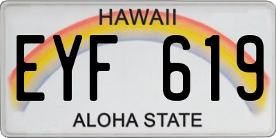 HI license plate EYF619