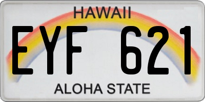 HI license plate EYF621