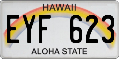 HI license plate EYF623